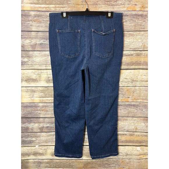 Chico's Pull On Trouser Jeans Size‎ 8 Fabulously Slimming 1 Dark Wash Stretch - Picture 3 of 5